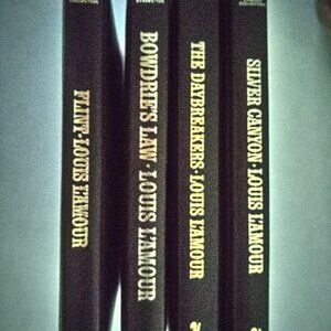 4 Leatherette Bound Louis L'Amour Old West Themed Books
